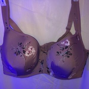 42DDD Cacique Lightly Lined Balconette in gorgeous purple with velvet trim